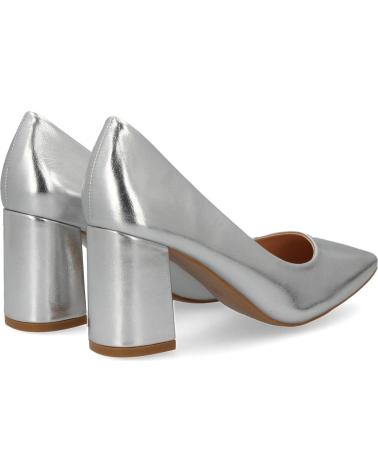 PUNTOSALAO ZAPATOS PLATEADOS DE TACON COMODO ESTILO SALON Y PUNTA FINA VARIOS COLORES