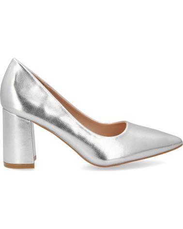 PUNTOSALAO ZAPATOS PLATEADOS DE TACON COMODO ESTILO SALON Y PUNTA FINA VARIOS COLORES