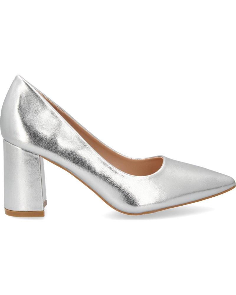 PUNTOSALAO ZAPATOS PLATEADOS DE TACON COMODO ESTILO SALON Y PUNTA FINA VARIOS COLORES