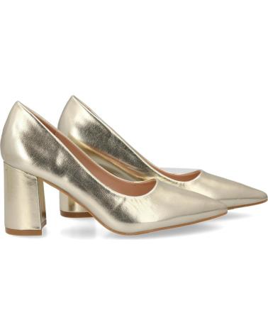 PUNTOSALAO ZAPATOS DORADOS DE TACON COMODO ESTILO SALON Y PUNTA FINA MU VARIOS COLORES