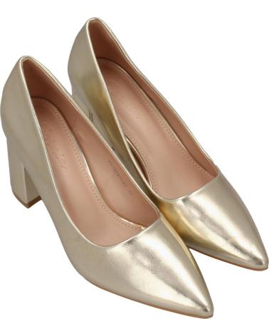 PUNTOSALAO ZAPATOS DORADOS DE TACON COMODO ESTILO SALON Y PUNTA FINA MU VARIOS COLORES