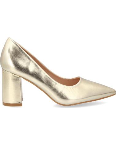 PUNTOSALAO ZAPATOS DORADOS DE TACON COMODO ESTILO SALON Y PUNTA FINA MU VARIOS COLORES