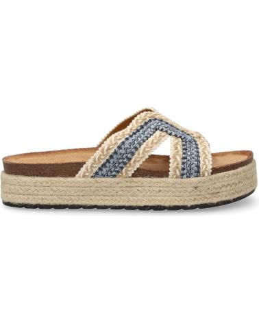 PUNTOSALAO SANDALIAS PLANAS EN YUTE PALA TRENZADA PARA MUJER COLOR AZUL VARIOS COLORES