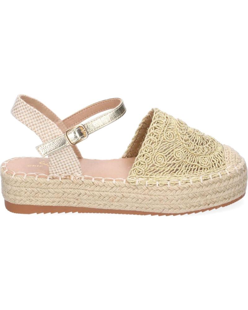 PUNTOSALAO ALPARGATAS DORADAS DE PLATAFORMA EN YUTE Y HEBILLA MUJER TF3 VARIOS COLORES