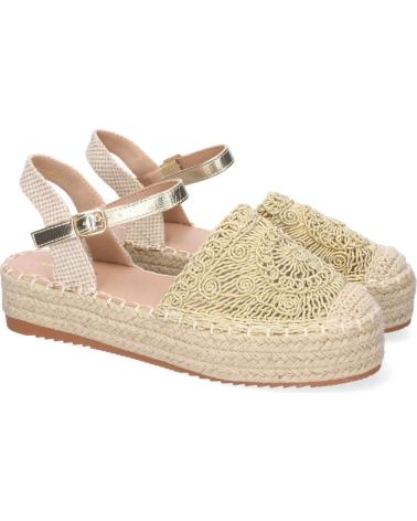 PUNTOSALAO ALPARGATAS DORADAS DE PLATAFORMA EN YUTE Y HEBILLA MUJER TF3 VARIOS COLORES