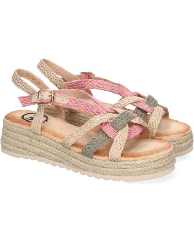 PUNTOSALAO SANDALIAS PLANAS DE YUTE TRENZADO PARA MUJER COLOR ROSA KK-9 VARIOS COLORES