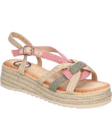 PUNTOSALAO SANDALIAS PLANAS DE YUTE TRENZADO PARA MUJER COLOR ROSA KK-9 VARIOS COLORES