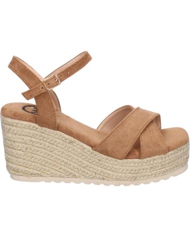 SANDALIAS DE CUÑA PUNTOSALAO YUTE KAKI PALA CRUZADA MUJER VARIOS COLORES