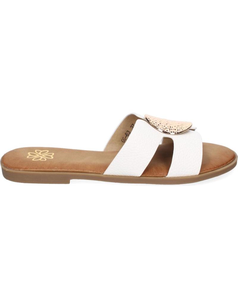 SANDALIAS PLANAS PUNTOSALAO MUJER CON BROCHE CENTRAL VARIOS COLORES