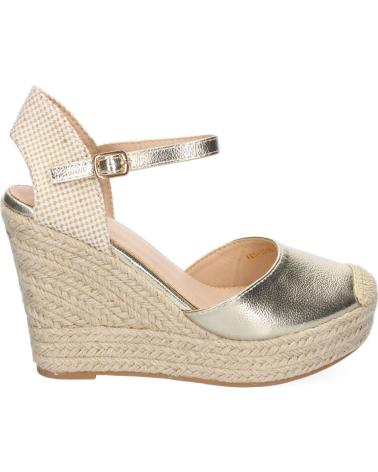 PUNTOSALAO SANDALIAS DORADAS DE CUÑA CÓMODAS EN YUTE PARA MUJER VARIOS COLORES