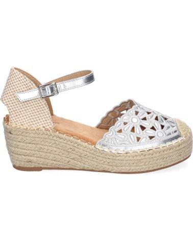 ALPARGATAS DE CUÑA PUNTOSALAO CON PALA FLORAL BORDADA PARA MUJER EN COLOR PLATA VARIOS COLORES