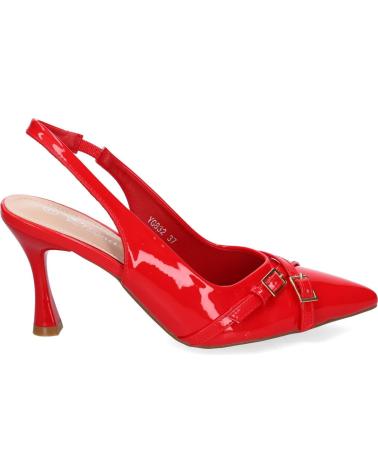 PUNTOSALAO ZAPATOS TACON COMODO DE VESTIR PARA MUJER COLOR ROJO YG832 VARIOS COLORES