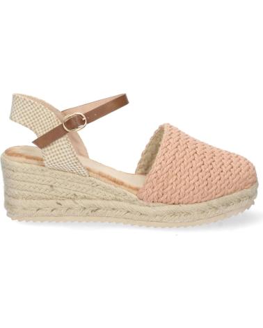 PUNTOSALAO SANDALIAS DE CUNA MEDIA EN YUTE PALA RAFIA MUJER COLOR ROSA VARIOS COLORES