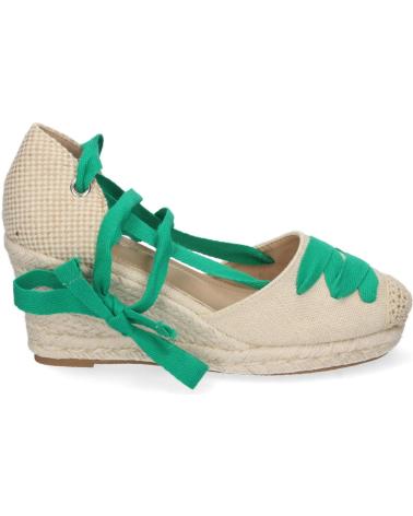 PUNTOSALAO SANDALIAS DE CUNA MEDIA YUTE PALA CON LAZOS MUJER COLOR VERD VARIOS COLORES