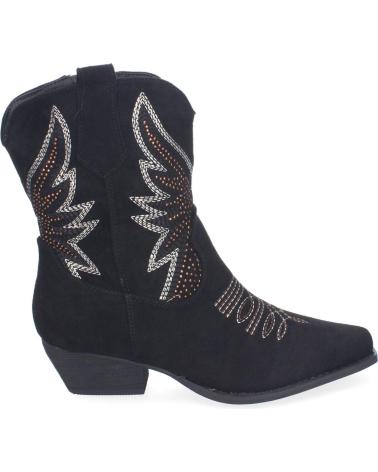 PUNTOSALAO BOTINES ESTILO COWBOY TACON MEDIO PARA MUJER COLOR NEGRO A-3 VARIOS COLORES