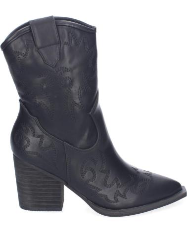 PUNTOSALAO BOTINES ESTILO COWBOY TACON MEDIO PARA MUJER COLOR NEGRO A-2 VARIOS COLORES