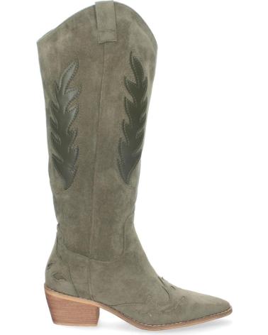 PUNTOSALAO BOTAS ALTAS TACON BAJO ESTILO CAMPERO PARA MUJER COLOR VERDE VARIOS COLORES