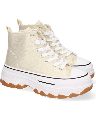 PUNTOSALAO DEPORTIVAS DORADAS ABOTINADAS LONA PARA MUJER EV-100 VARIOS COLORES