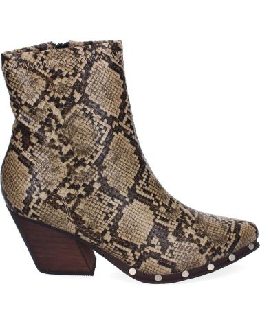 PUNTOSALAO BOTINES DE TACON MEDIO CAMPERO TACHUELAS MUJER SERPIENTE A-3 VARIOS COLORES