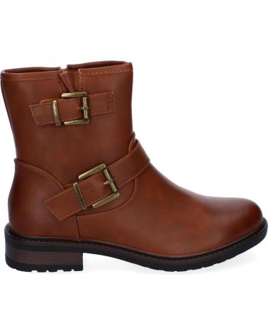 PUNTOSALAO BOTINES ESTILO MOTERO HEBILLA TACON BAJO PARA MUJER COLOR CA VARIOS COLORES