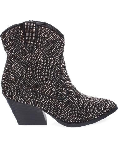 PUNTOSALAO BOTINES DE TACON CAMPERO DOSENO BRILLANTE PARA MUJER COLOR N VARIOS COLORES