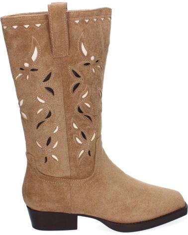 PUNTOSALAO BOTAS TACON BAJO CANA CALADA PARA MUJER COLOR KAKI A-3429 VARIOS COLORES