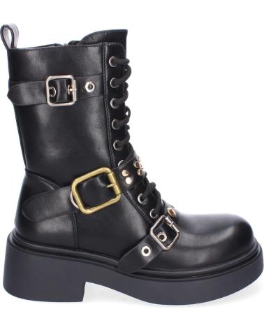 PUNTOSALAO BOTINES ESTILO MILITAR HEBILLAS PARA MUJER COLOR NEGRO 52122 VARIOS COLORES