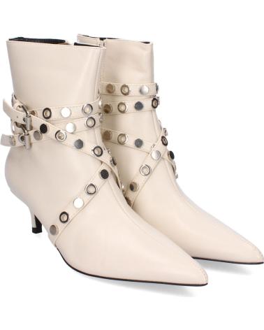 PUNTOSALAO BOTINES DE TACON FINO CON ADORNOS METALICOS PARA MUJER COLOR VARIOS COLORES