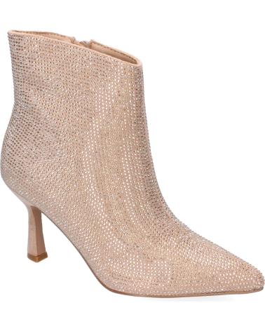 PUNTOSALAO BOTINES DE TACON MEDIO PARA MUJER BRILLO COLOR BEIGE FZL24-1 VARIOS COLORES