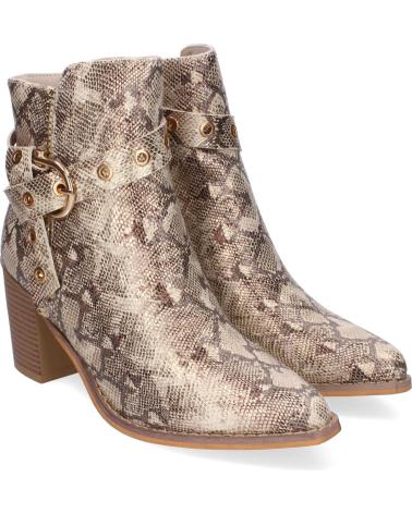 PUNTOSALAO BOTINES DE TACON COMODO PARA MUJER PRINT ANIMAL SERPIENTE F6 VARIOS COLORES