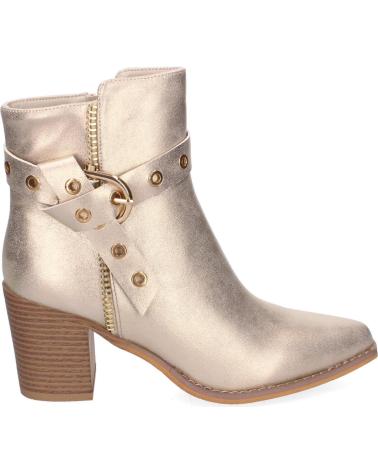 PUNTOSALAO BOTINES DORADOS DE TACON COMODO PARA MUJER HEBILLA F6697 VARIOS COLORES