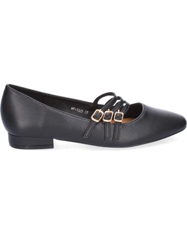 PUNTOSALAO ZAPATOS DE MUJER PLANOS ESTILO MERCEDITAS COLOR NEGRO HF-332 VARIOS COLORES
