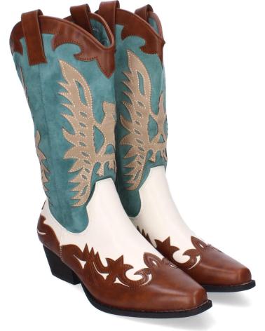 PUNTOSALAO BOTAS ALTAS CAMPERAS ESTILO COWBOY MUJER COLOR VERDE A-3433 VARIOS COLORES