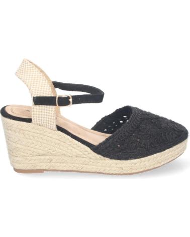 PUNTOSALAO ALPARGATA DE CUNA MEDIA FORRADA DE YUTE PARA MUJER NEGRO VRA VARIOS COLORES