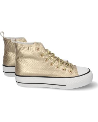 PUNTOSALAO ZAPATILLAS ABOTINADAS ESTILO BAMBA DORADA PARA MUJER FC-68 VARIOS COLORES