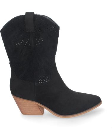 PUNTOSALAO BOTINES DE TACON BAJO CALADOS COLOR NEGRO PARA MUJER VR005 VARIOS COLORES