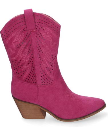 PUNTOSALAO BOTINES DE TACON BAJO CALADOS COLOR FUCSIA PARA MUJER VR005 VARIOS COLORES