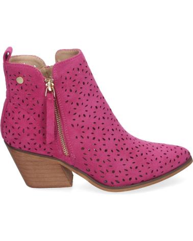 PUNTOSALAO BOTINES DE TACON COMODOS CALADOS COLOR FUCSIA PARA MUJER VR0 VARIOS COLORES