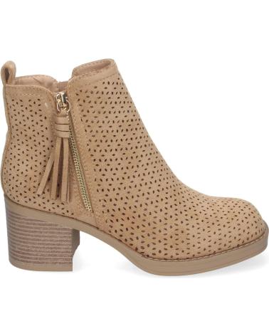 PUNTOSALAO BOTINES DE TACON BAJO CALADOS COLOR TAUPE PARA MUJER VR002 VARIOS COLORES