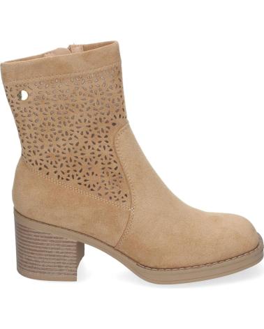 PUNTOSALAO BOTINES DE TACON BAJO CALADOS COLOR TAUPE PUNTA REDONDA MUJE VARIOS COLORES