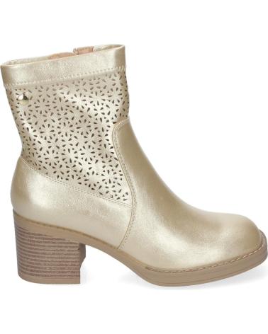 PUNTOSALAO BOTINES DORADOS DE TACON BAJO CALADOS PUNTA REDONDA MUJER VR VARIOS COLORES