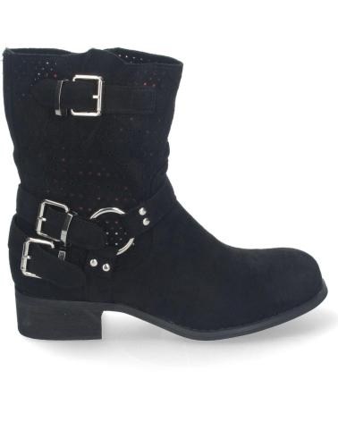 PUNTOSALAO BOTINES DE TACON BAJO CALADOS ESTILO MOTERO MUJER COLOR NEGR VARIOS COLORES