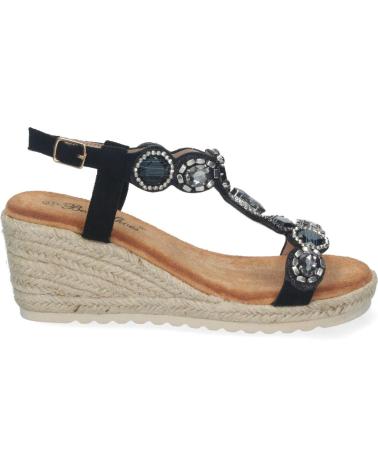 PUNTOSALAO SANDALIAS DE CUNA CON YUTE COMODAS ADORNOS MUJER NEGRO WH-5Q VARIOS COLORES