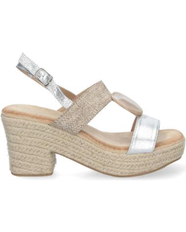 PUNTOSALAO SANDALIAS PLATEADAS DE TACON Y PLATAFORMA EN YUTE PARA MUJER VARIOS COLORES