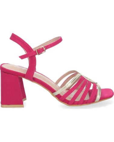 PUNTOSALAO SANDALIAS DE VESTIR TACON COMODO PARA MUJER COLOR FUCSIA JL7 VARIOS COLORES