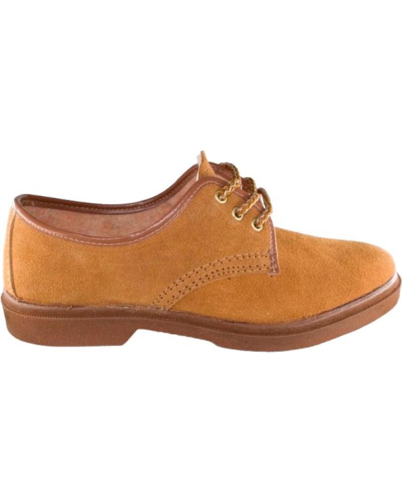 SEVILLAS ZAPATO DE SERRAJE PARA HOMBRE COLOR ARENA CON CORDONES TALLA MARRóN
