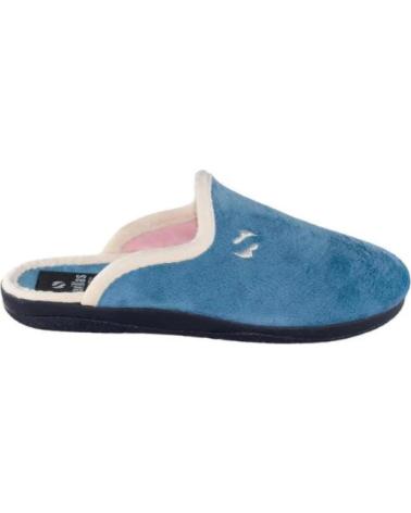 SEVILLAS ZAPATILLAS DE ESTAR POR CASA ABIERTAS PARA MUJER DE TERCIOPE AZUL