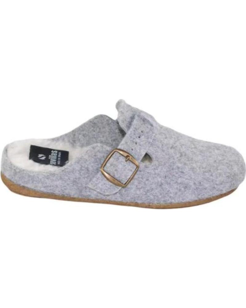 SEVILLAS ZAPATILLAS DE CASA TIPO ZUECO PARA MUJER HECHO EN ESPANA TAL GRIS