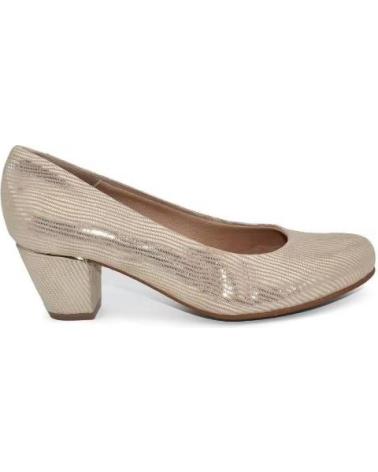 CHAMBY ZAPATO DE SALON CON TACON MEDIO PLANTILLA GEL HECHO EN ESPAN PLATEADO