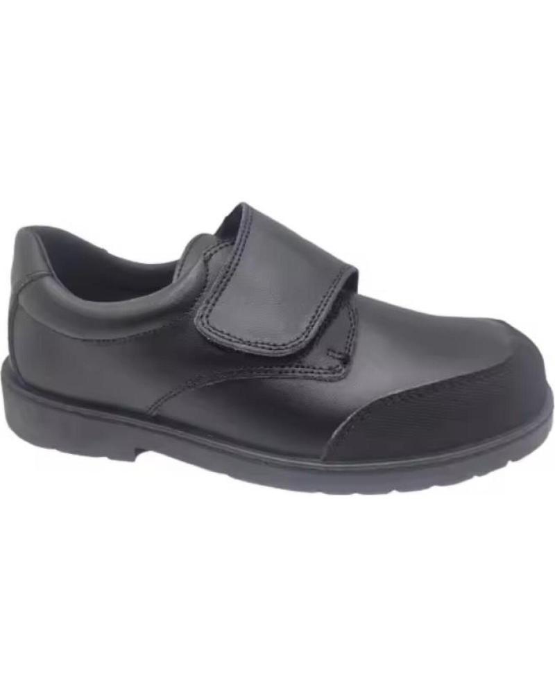 SAPATOS ESCOLARES JAVER DE COURO COM FECHO DE VELCRO PRETO NEGRO
